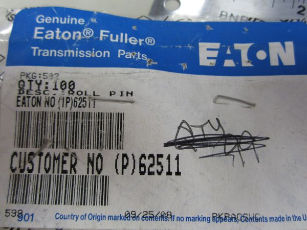 Eaton Roll Pin 62511 (BAG OF10)