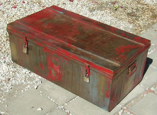 Pair of Metal and Wood Trunks