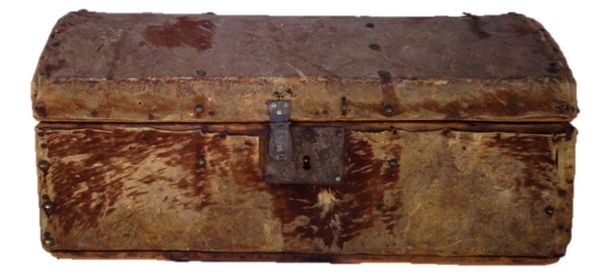 Rare antique hide covered trunk from the early 1800's  Randall Barbera  Antique Trunk Restoration and Design