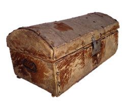 Rare antique hide covered trunk from the early 1800's  Randall Barbera  Antique Trunk Restoration and Design