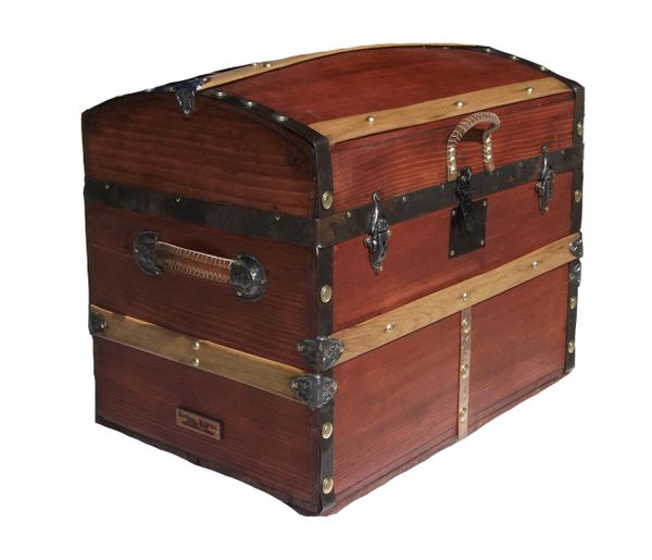 Late 1800's Black Sheet Metal Dome Top Trunk, Antique Trunk Restoration &  Design RANDALL BARBERA