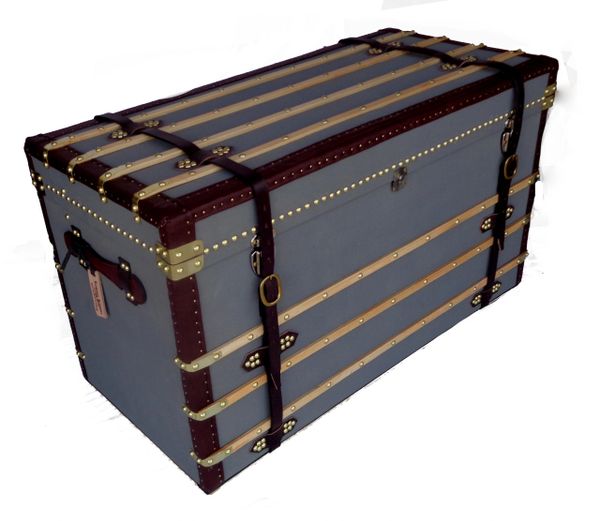 Louis Vuitton Steamer Cube Trunk Chest Antique Woven Monogram Vintage  Luggage