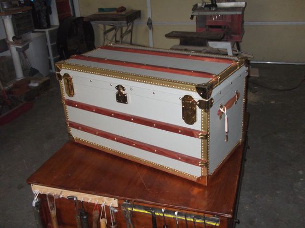 Custom Built Steamer Trunk With Brass Details