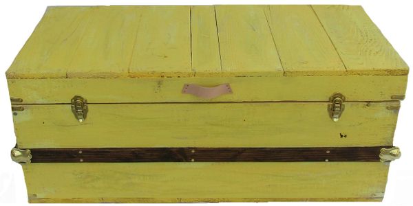 Steamer Trunk Coffee Table Trunk In Distressed Yellow Randall