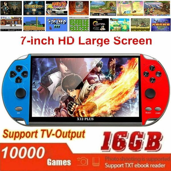 X12 Plus 7" 16GB Retro Handheld Portable 10000 Games Video Console