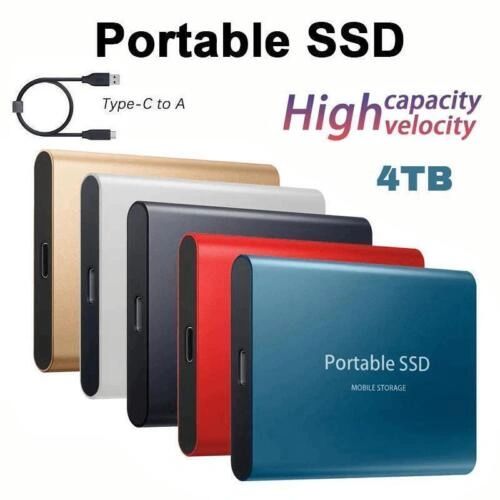 Portable External Hard Drive (4TB USB 3.1 SSD)