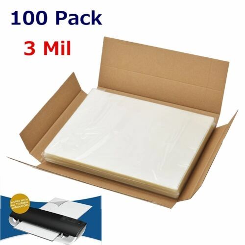 Letter Size Thermal Laminator Laminating Pouches 100 Pack - 9 x 11.5 Sheet
