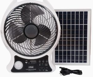 14” Table Top Solar Fan for indoor/Outdoor, With emergency light built-in (D.World)