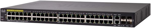 Cisco SG350-52P Managed Switch, 52 Gigabit Ethernet Ports, 48 Gigabit Ethernet RJ45 Ports, 2 SFP Slots, 2 Gigabit Ethernet Combo, 375W PoE, Limited Lifetime Protection (SG350-52P-K9-NA)