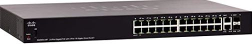 Cisco SG250X-24P Smart Switch, 24 Gigabit Ethernet (GbE) + 4 10 Gigabit Ethernet Combo Ports SFP+, 195W PoE, Limited Lifetime Protection