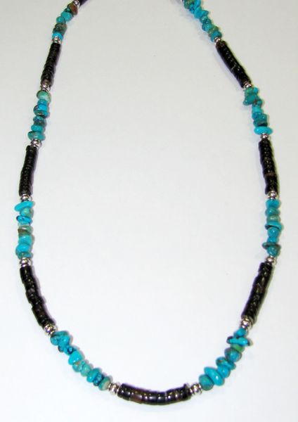 TQ-303 men's necklace turquoise necklace | Silver Leaf Gems, Made in ...