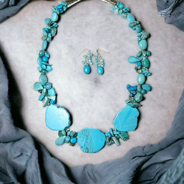 Turquoise Woven Statement Necklace