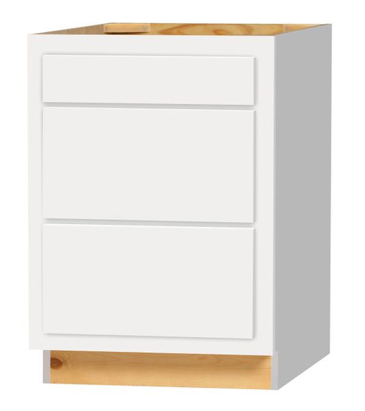 D White Shaker 3 Drawer Base cabinet 24w x 24d x 34.5h (Local Pickup Only)