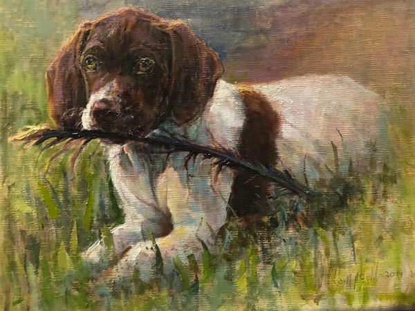 (Max Puppy) Original Oil painting by Wayne Campbell