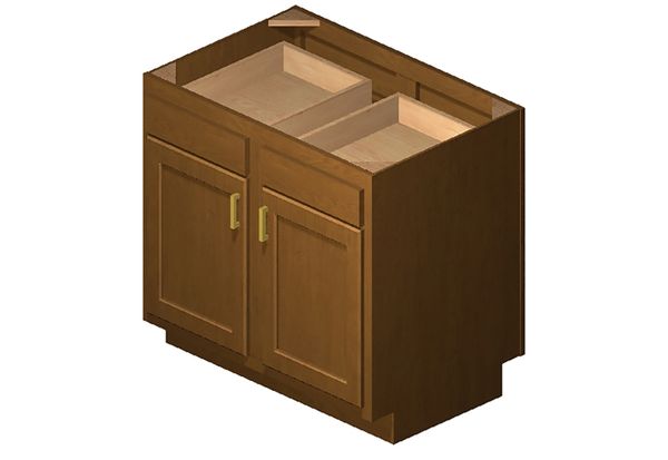 Warmwood Base Peninsula cabinet 36w x 24d x 34.5h (Local Pickup Only)