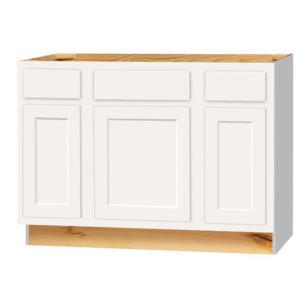 D White Shaker Vanity Base cabinet with Drawers 48"w x 21"d x 34.5"h Local pick up only.