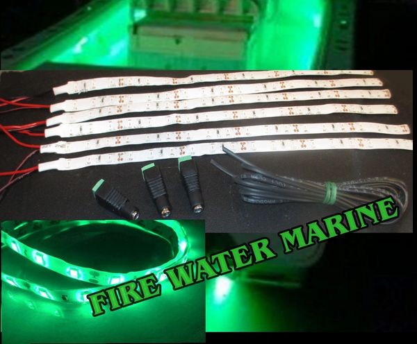 GREEN 10PC LED STRIP KIT FOR BOAT INTERIOR MARINE DECK LIGHTING LIGHTS