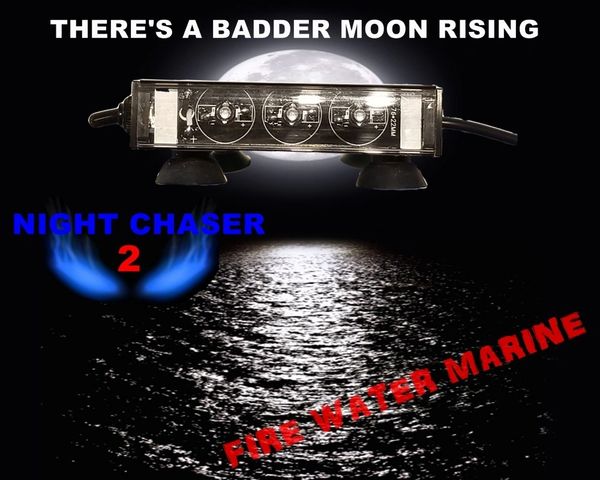 NIGHT CHASER UV LED FISHING BLACK  LIGHT w/ HARD MONO PLUG FULL MAXX MOON GLOW