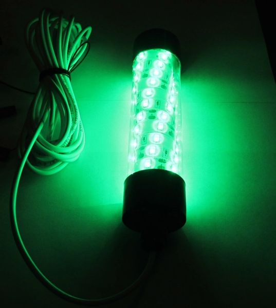 12V Green LED Underwater Submersible Fishing Light Night Crappie Shad Squid  Lamp