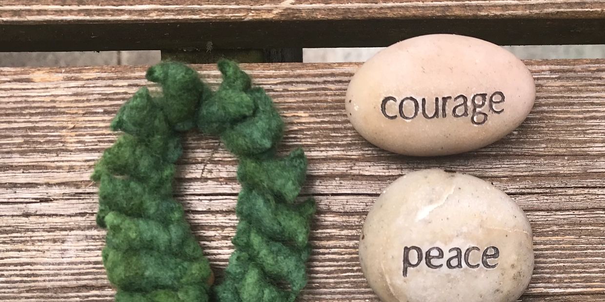 Crochet Green  Ribbon for mental health awareness