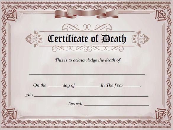 blank death certificate 2022