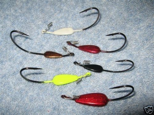 EDJE HOOKS- 3ct WEEDLESS WEIGHTED HOOKS - HAND POURED AND PAINTED