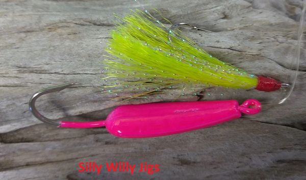 SILLY WILLY JIGS-SERIES #2 ALREADY TIED & READY TO FISH-W/ FLUOROCARBON