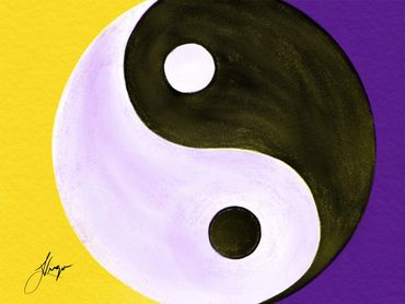 yin yang, symbol, colorful, balance, adobe sketch