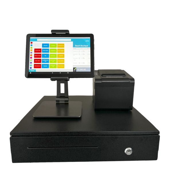 Datio Point of Sale Cash Register for Amazon Fire Tablet 10" with Cash Drawer, Receipt Printer and Stand for Datio POS Software