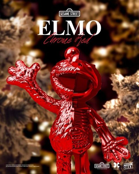 XXRAY Plus : Elmo (Chrome Red Edition) by Jason Freeny