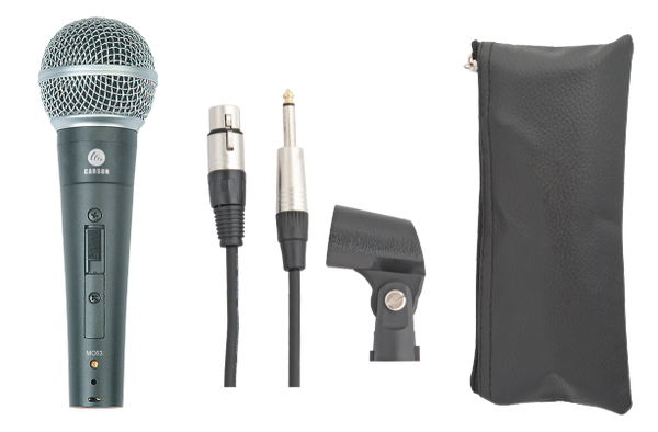 Carson MC63 Uni Directional Dynamic Vocal Mic Cable clip bag