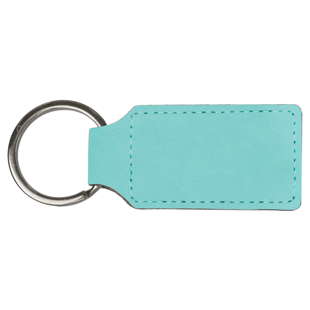 Teal Faux Leather Keychain