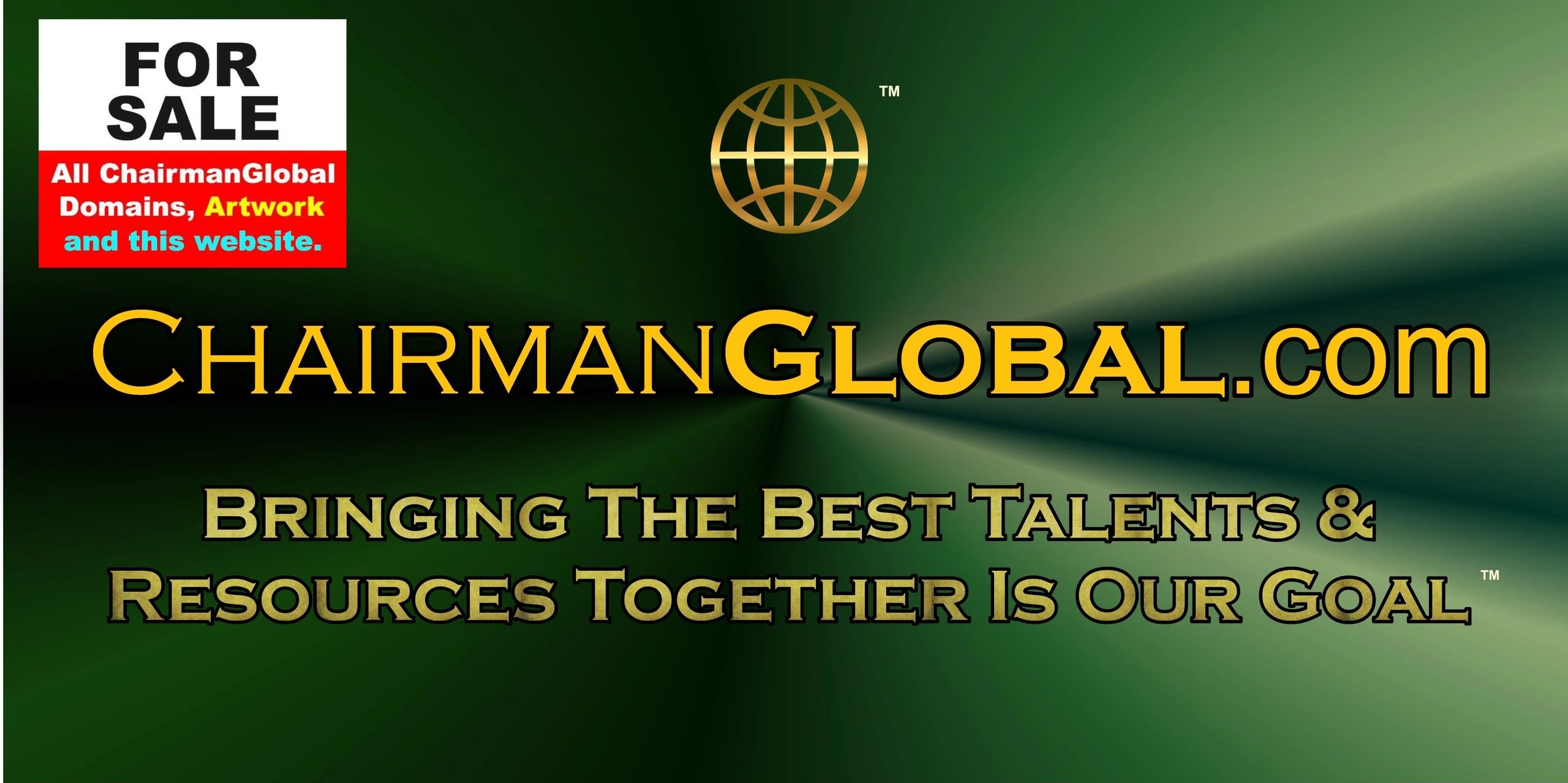 This is one of the artwork designs for ChairmanGlobal.com. Chairman Global is a new website for sale