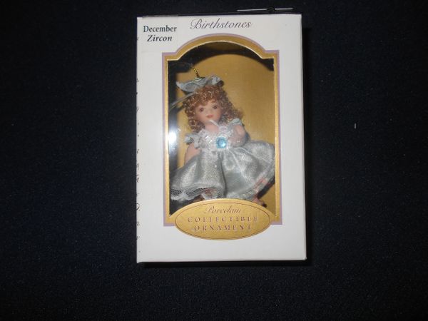 Birthstone Porcelain Doll Ornaments-April through December