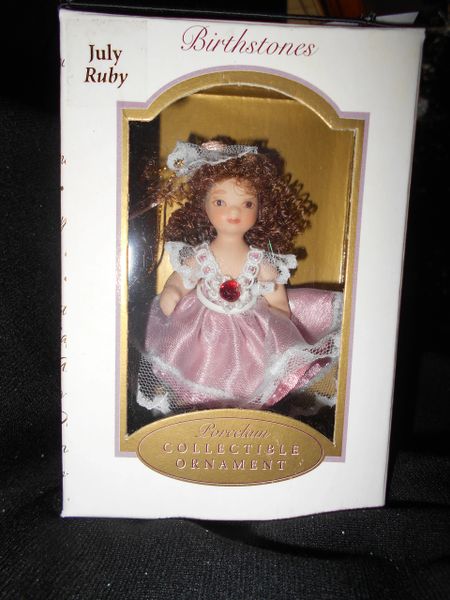 Birthstone Porcelain Doll Ornaments-April through December