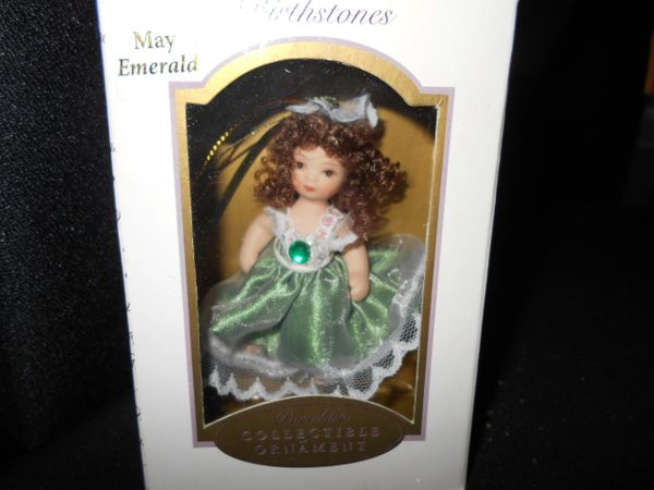 Birthstone Porcelain Doll Ornaments-April through December