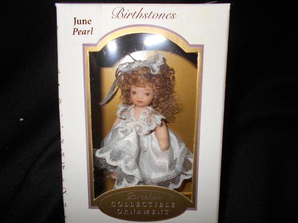 Birthstone Porcelain Doll Ornaments-April through December