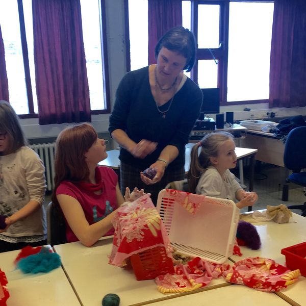 Teaching wet felting in Iceland