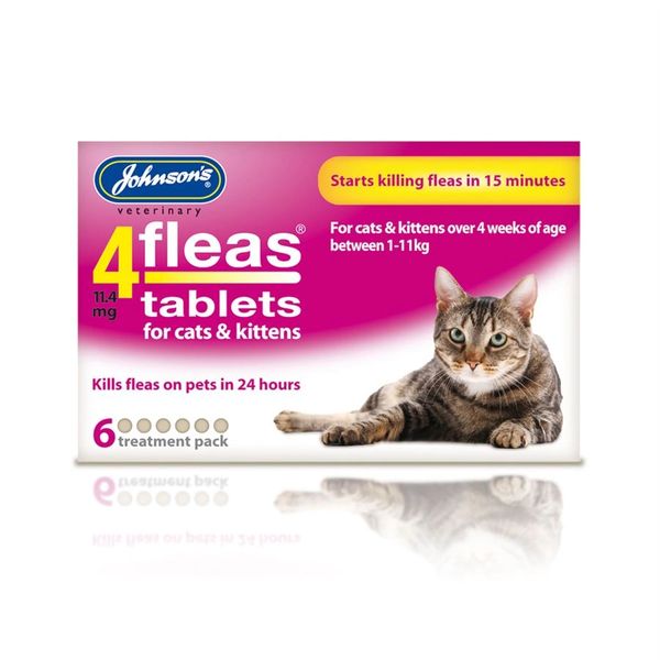 Johnsons Veterinary 4 Fleas Tablets for Cats & Kittens