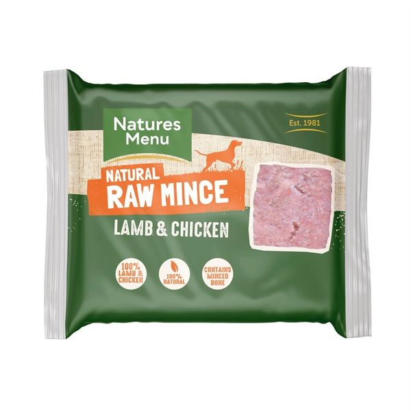 *EXCLUSIVE ONLINE PRICE* Natures Menu Frozen Raw Mince Lamb & Chicken (12 x 400g)