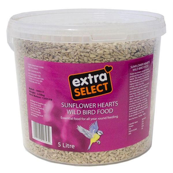 Extra Select Sunflower Hearts Wild Bird Food Bucket