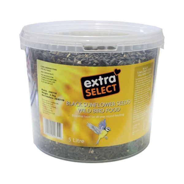 Extra Select Black Sunflower Seeds Wild Bird Food Bucket 5 Litre