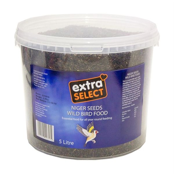 *NOT INSTORE* Extra Select Niger Seeds Wild Bird Food Bucket 5 Litre