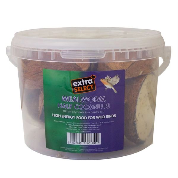 *NOT INSTORE* Extra Select Mealworm Half Coconuts x 10