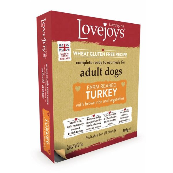 {LIB}*NOT INSTORE* Lovejoys Adult Turkey Tray (10 x 395g)
