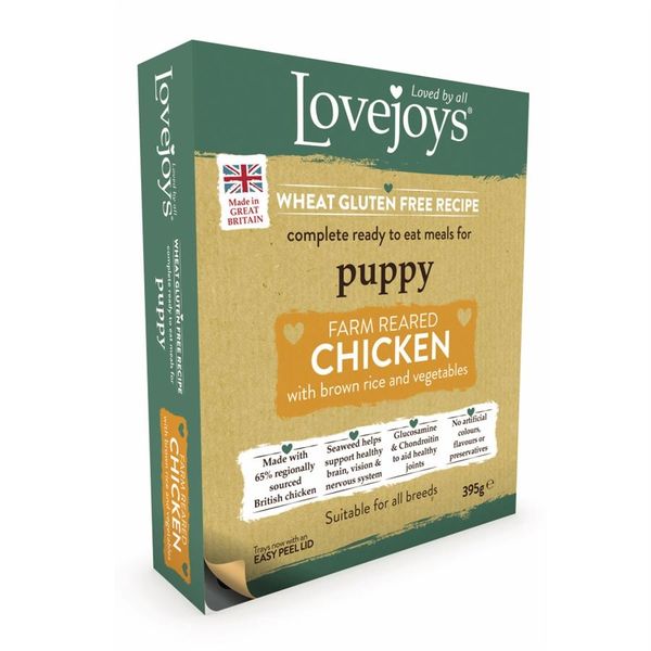 NOT INSTORE* Lovejoys Puppy Chicken Tray (10 x 395g)