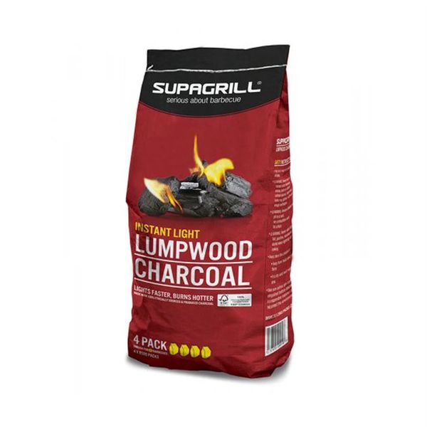 Supagrill Instant Light Lumpwood Charcoal (4 Pack)