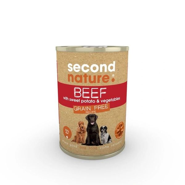 {LIB}*NOT INSTORE* Second Nature Grain Free Beef (12 x 395g)
