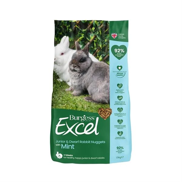 *NOT INSTORE* Burgess Excel Junior & Dwarf Rabbit Nuggets 10kg