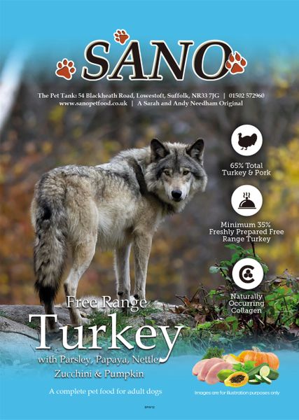 *NOT INTORE* {LIB} SANO Superfood 65 Adult Dog Free Range Turkey 12kg